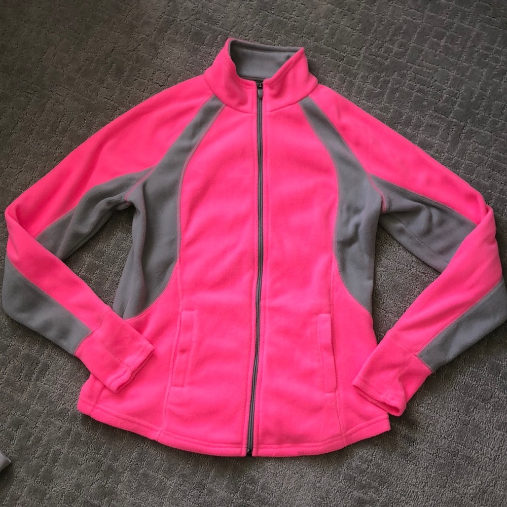 Pink and gray fleece